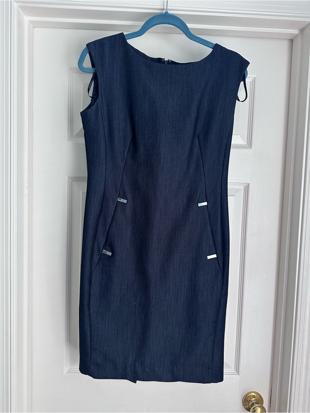 Calvin Klein Navy Sleeveless Sheath Dress